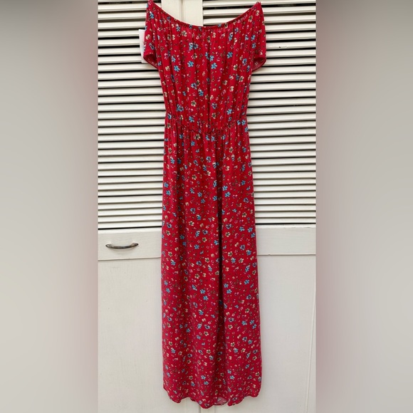 Ripe Strapless Red Floral Maxi Dress Size Small - Picture 3 of 9